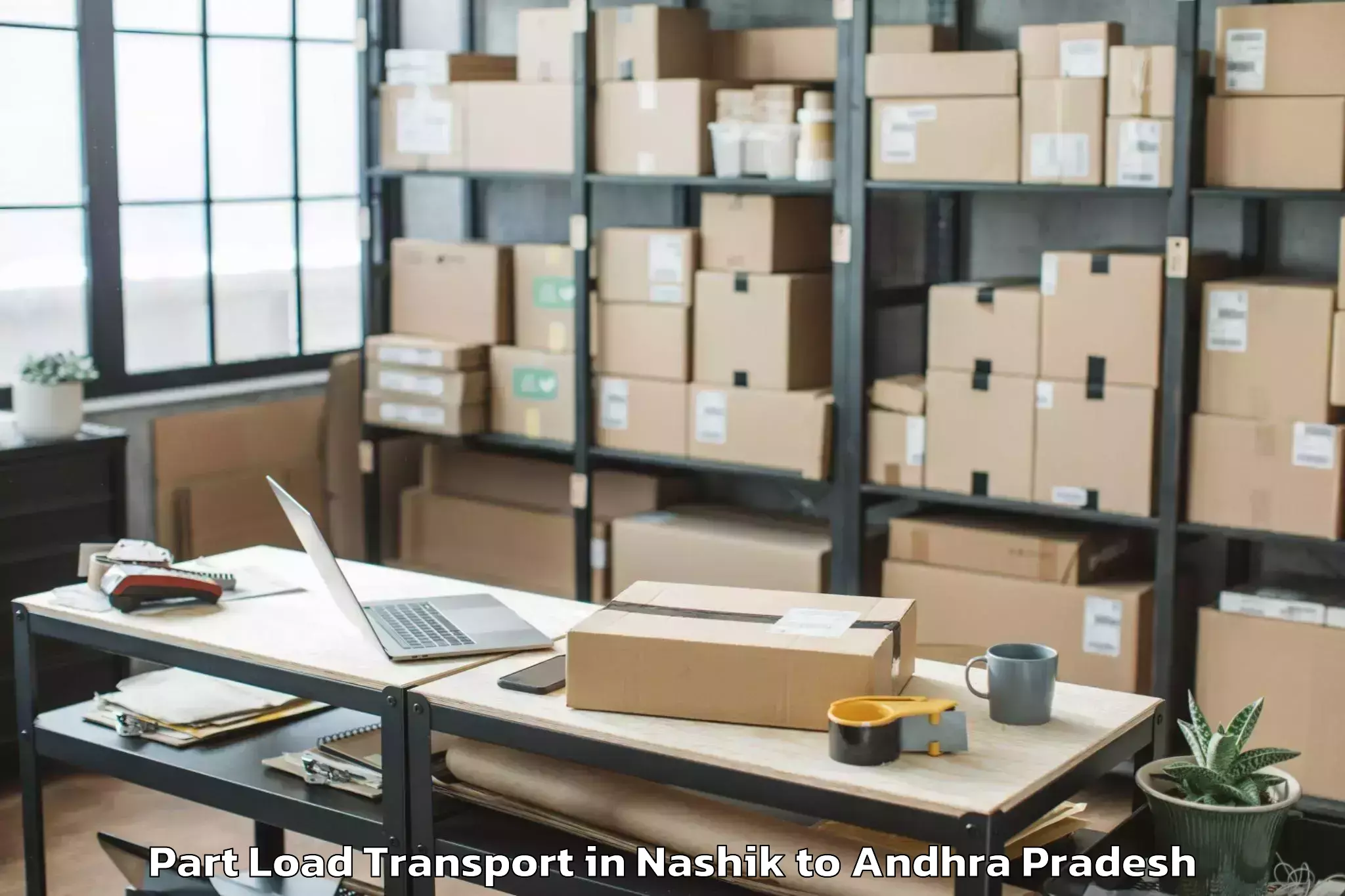 Leading Nashik to Nidamarru Part Load Transport Provider